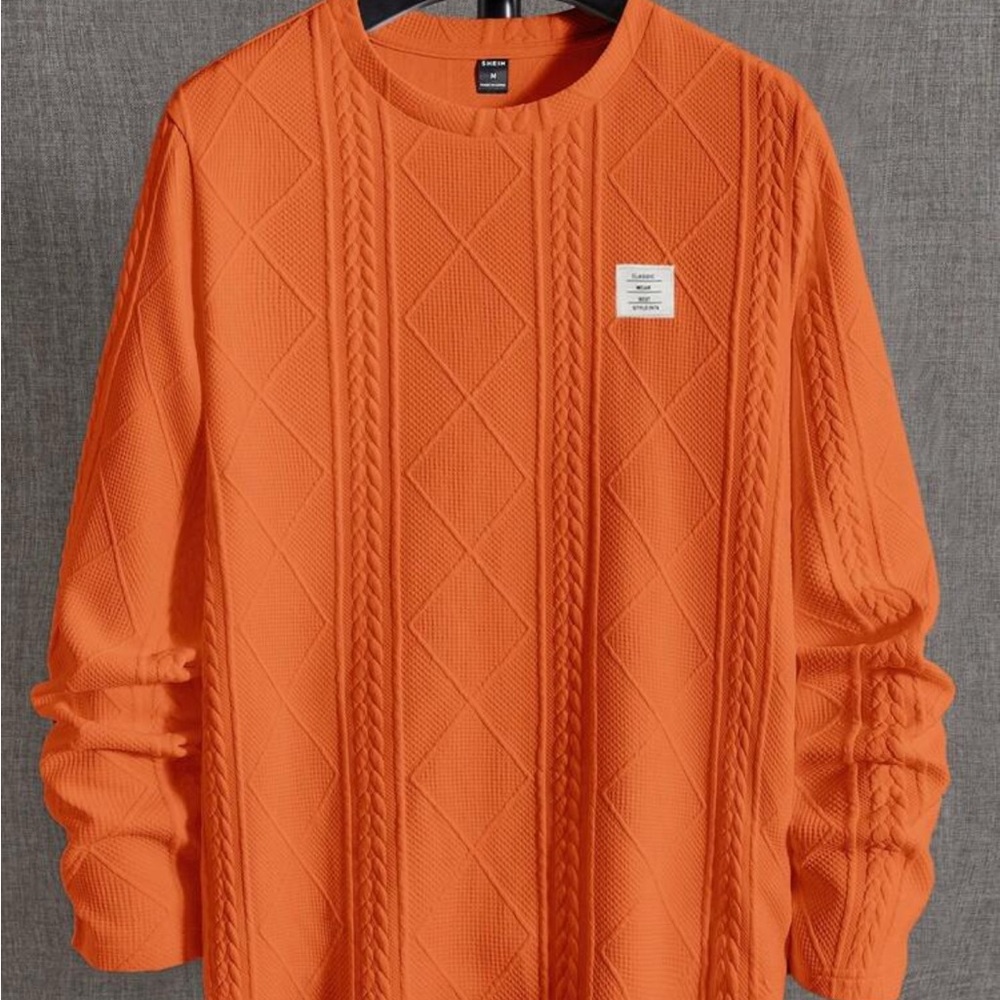 Casual burnt orange long sleeve sweater